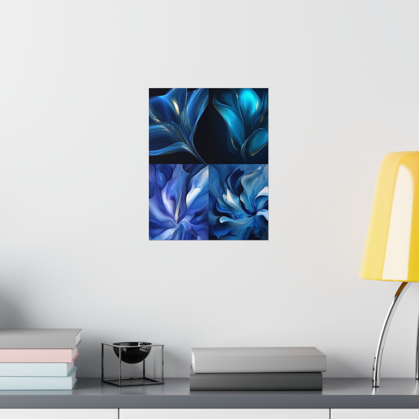 Premium Matte Vertical Posters Abstract Blue Tulip 5