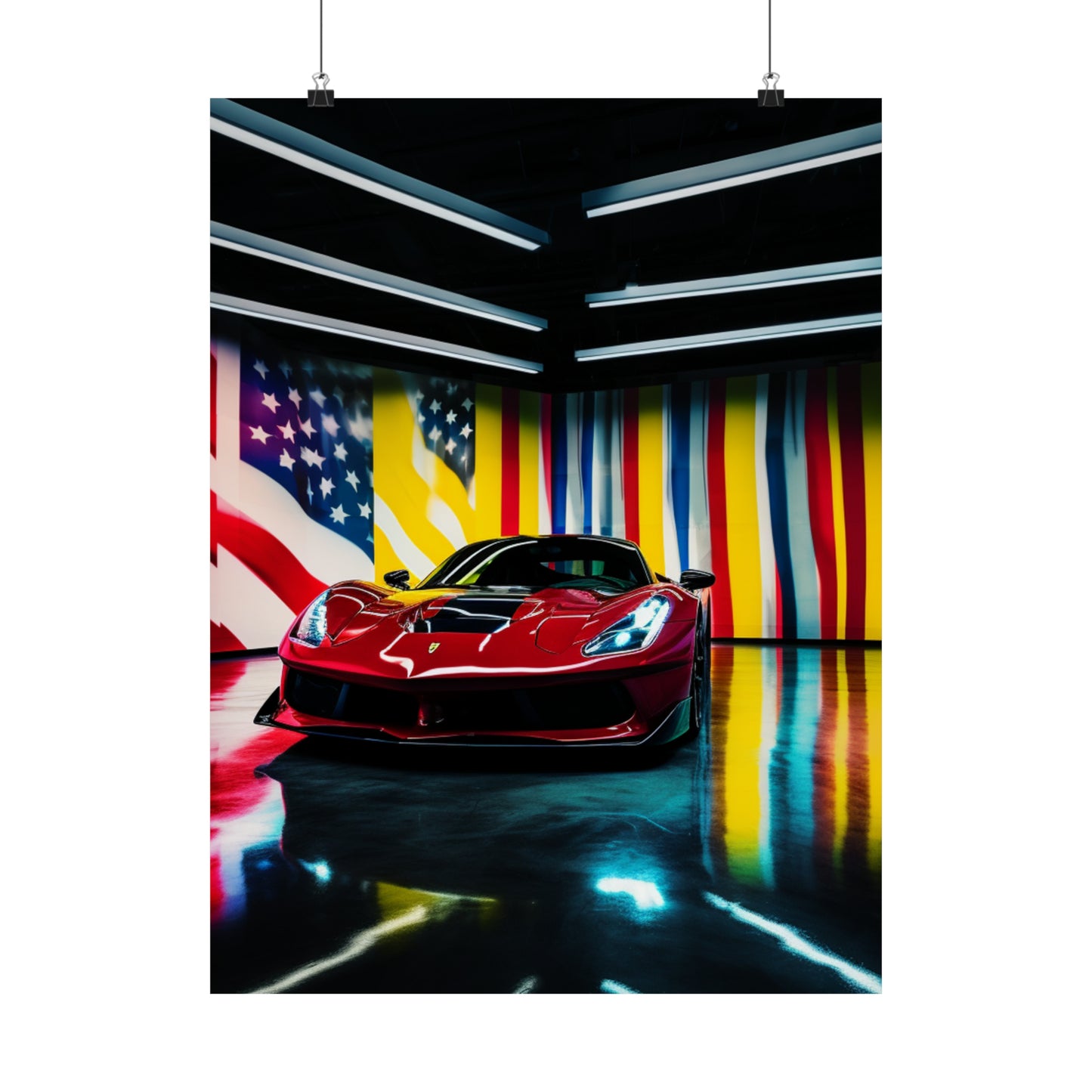 Premium Matte Vertical Posters Macro Flag Ferrari 2