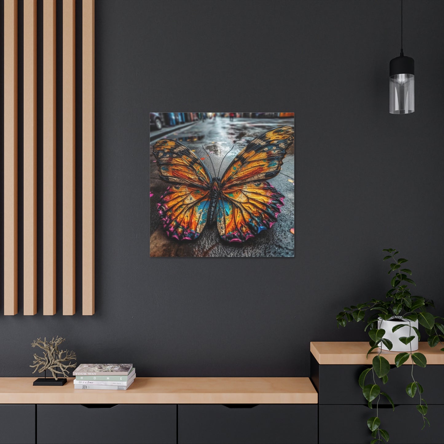 Canvas Gallery Wraps Liquid Street Butterfly 1