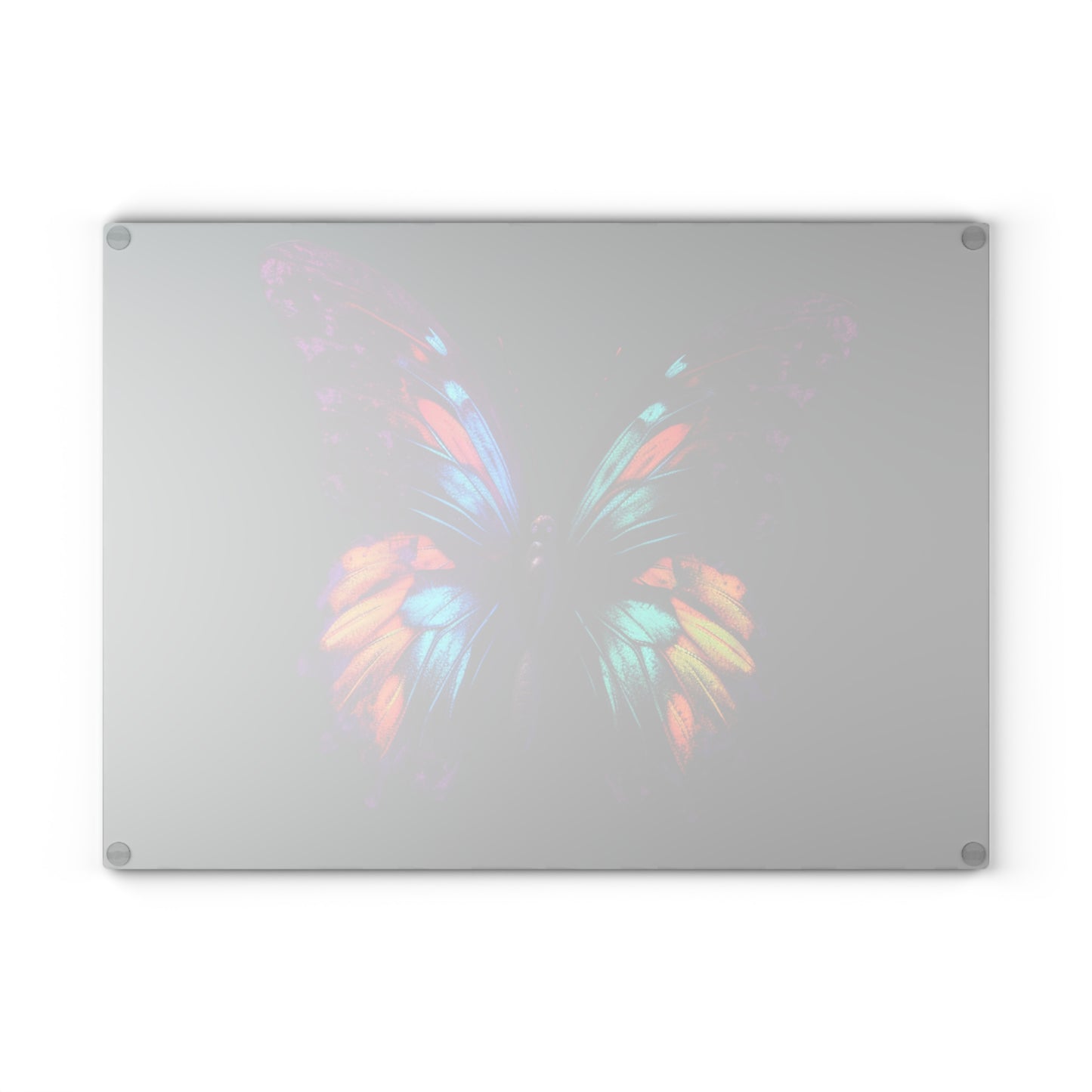 Glass Cutting Board Hyper Colorful Butterfly Purple 1