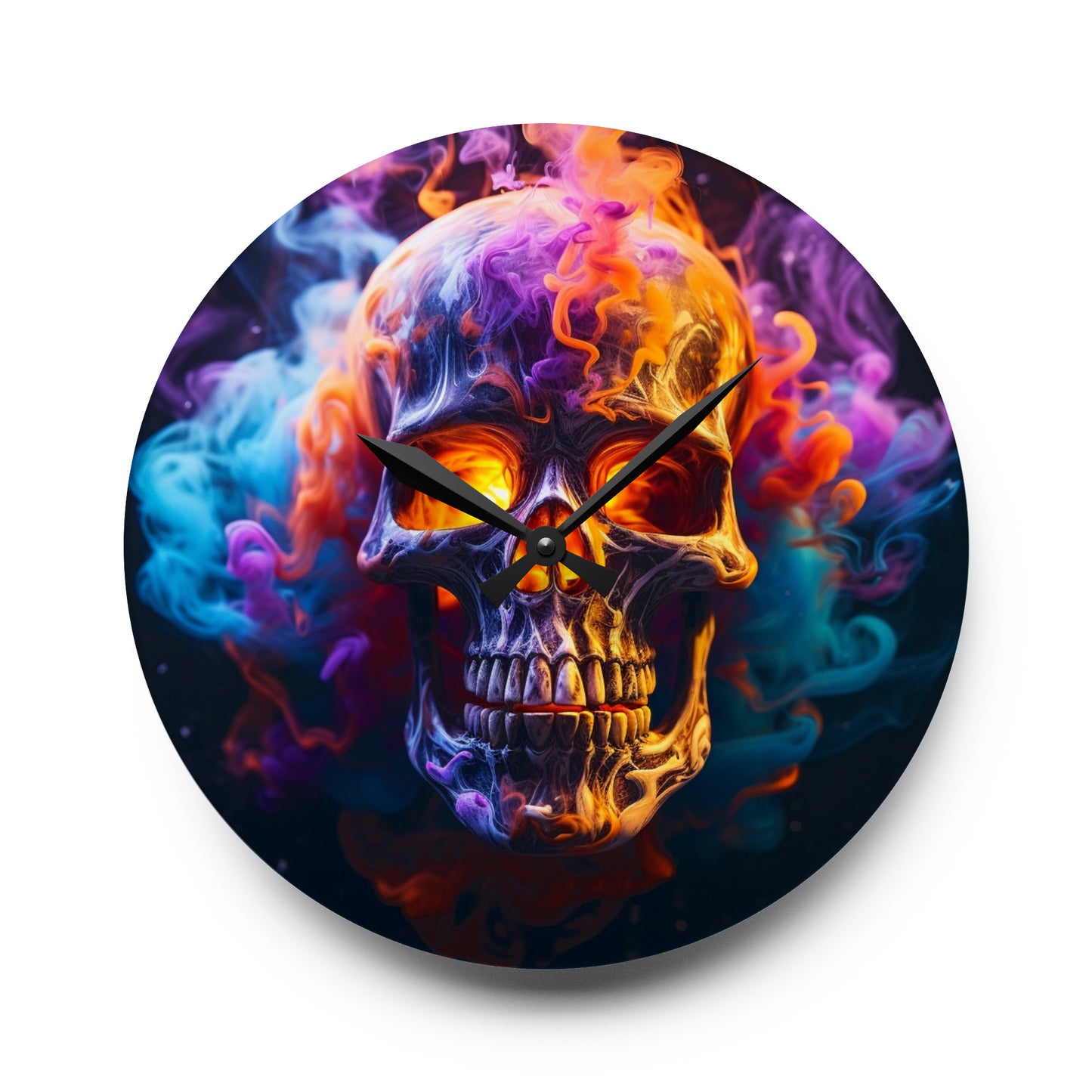 Acrylic Wall Clock Macro Skull 2