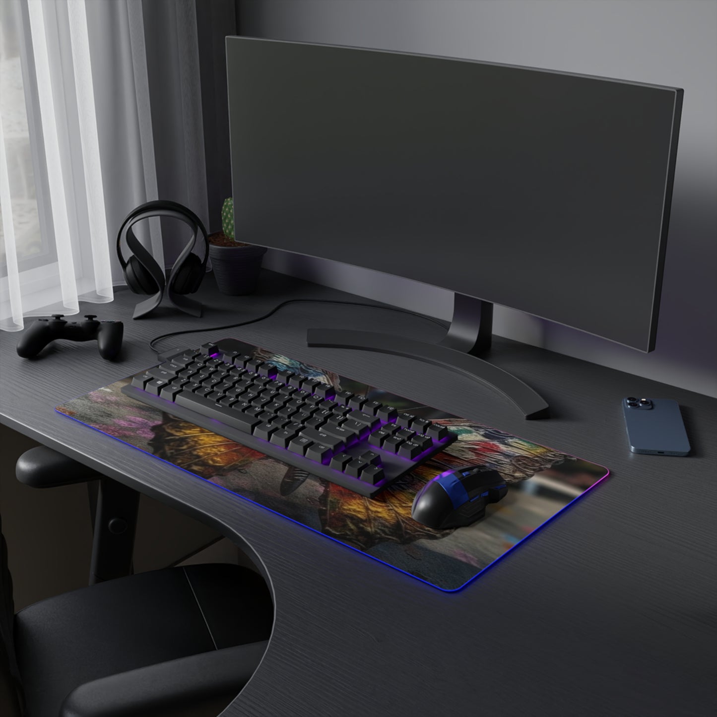 LED Gaming Mouse Pad Liquid Street Butterfly 3