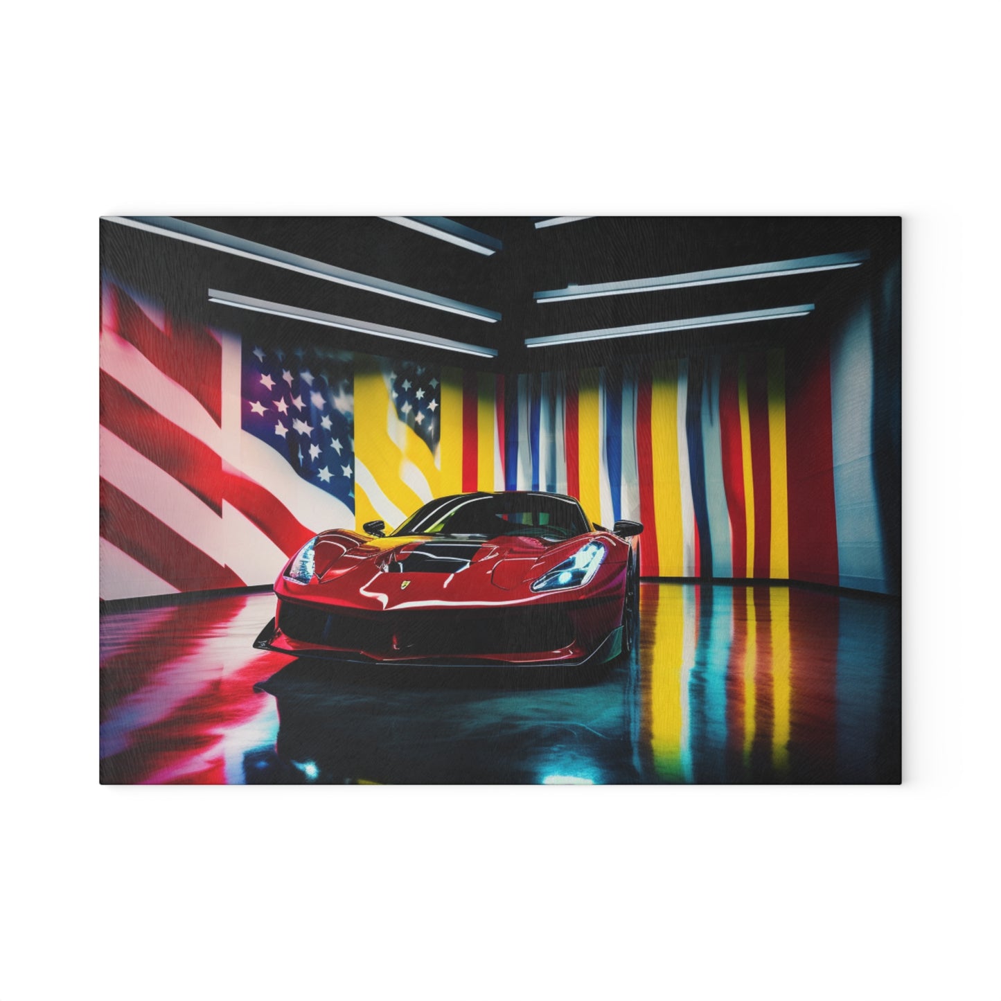 Glass Cutting Board Macro Flag Ferrari 2