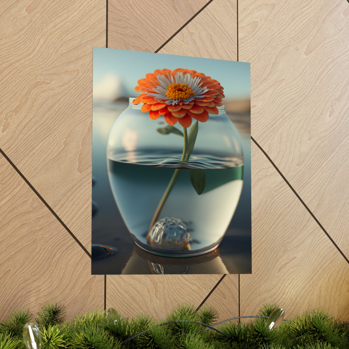 Premium Matte Vertical Posters Orange Zinnia 3