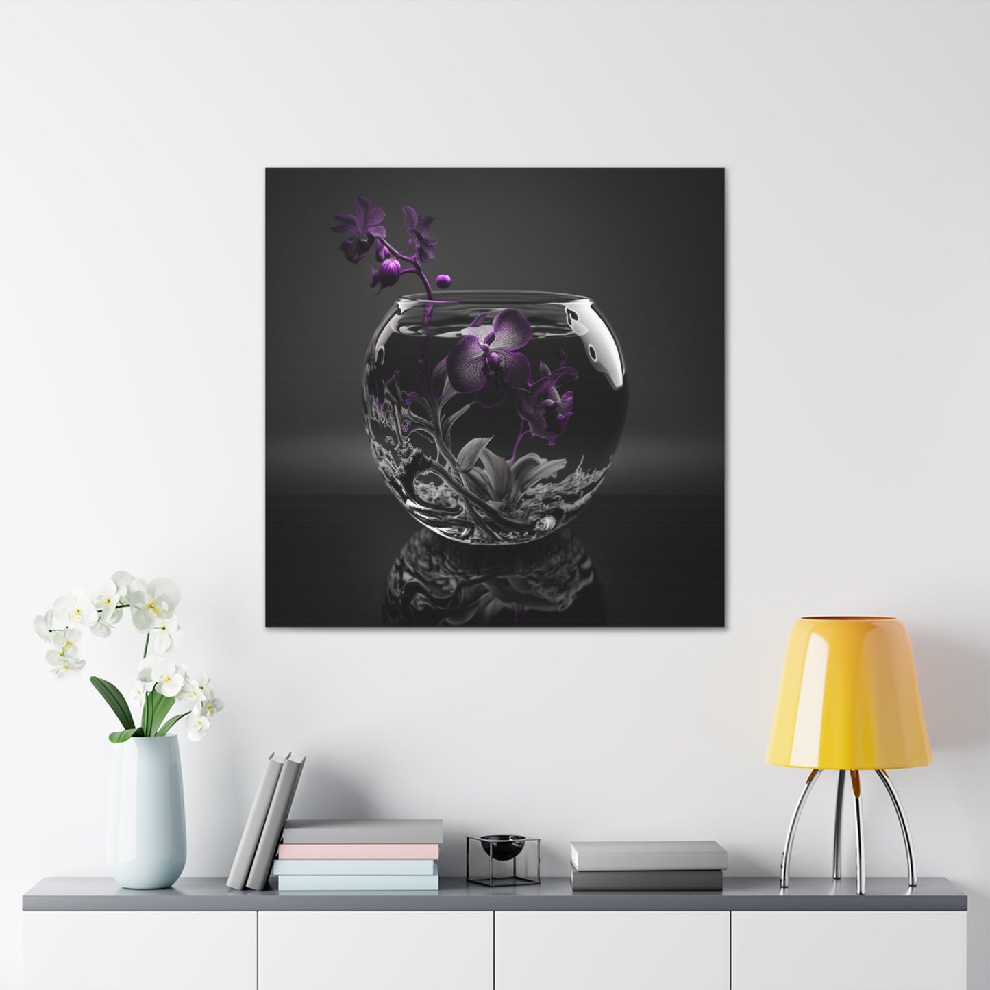 Canvas Gallery Wraps Purple Orchid Glass vase 3