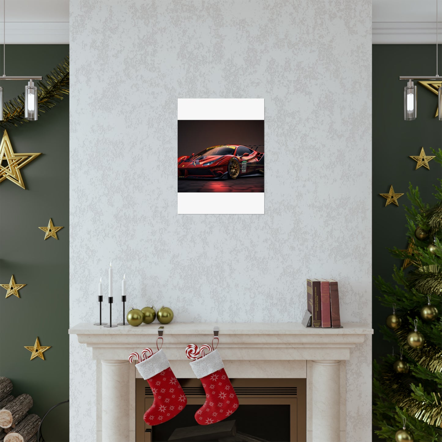 Premium Matte Vertical Posters Ferrari Red 1