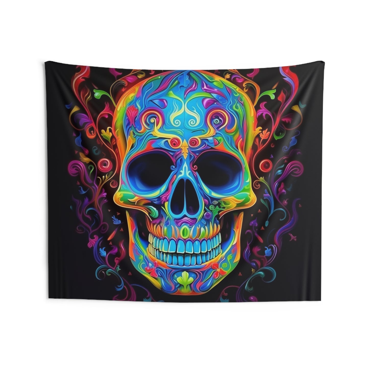 Indoor Wall Tapestries Macro Skull Color 4