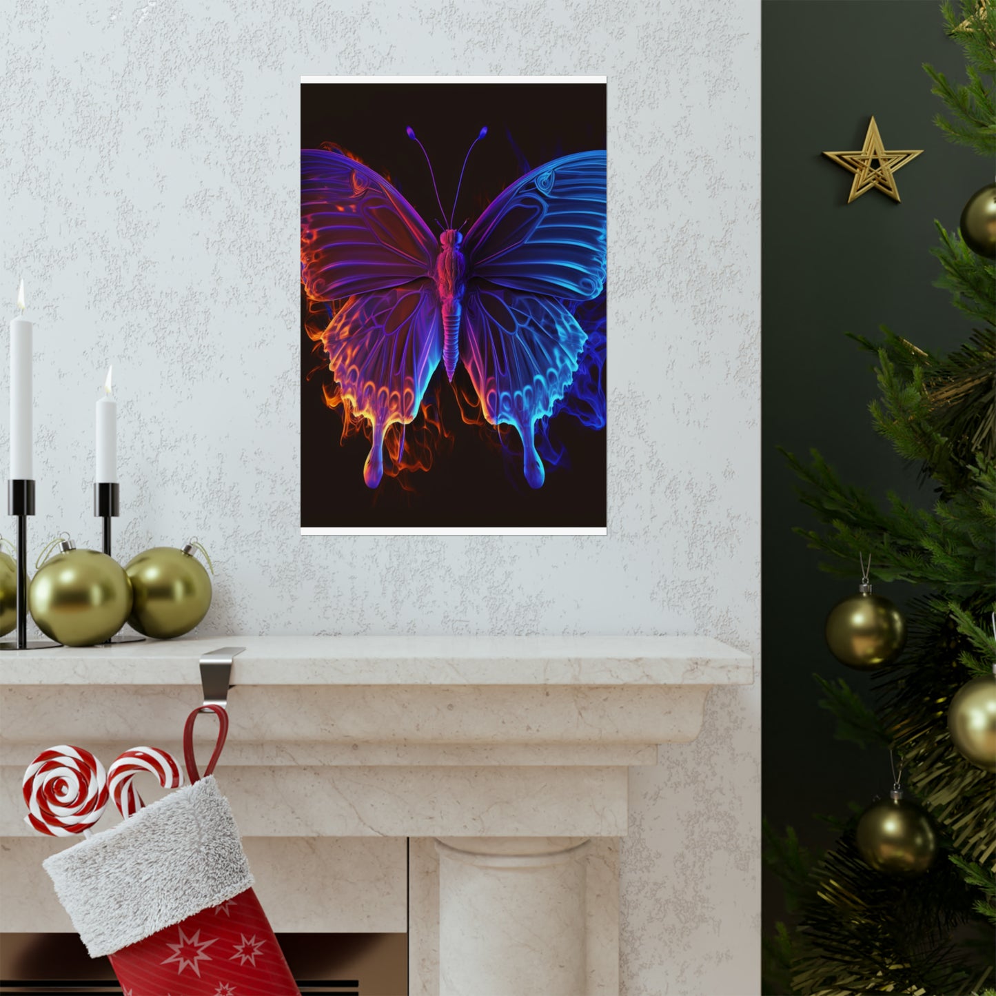 Premium Matte Vertical Posters Thermal Butterfly 1