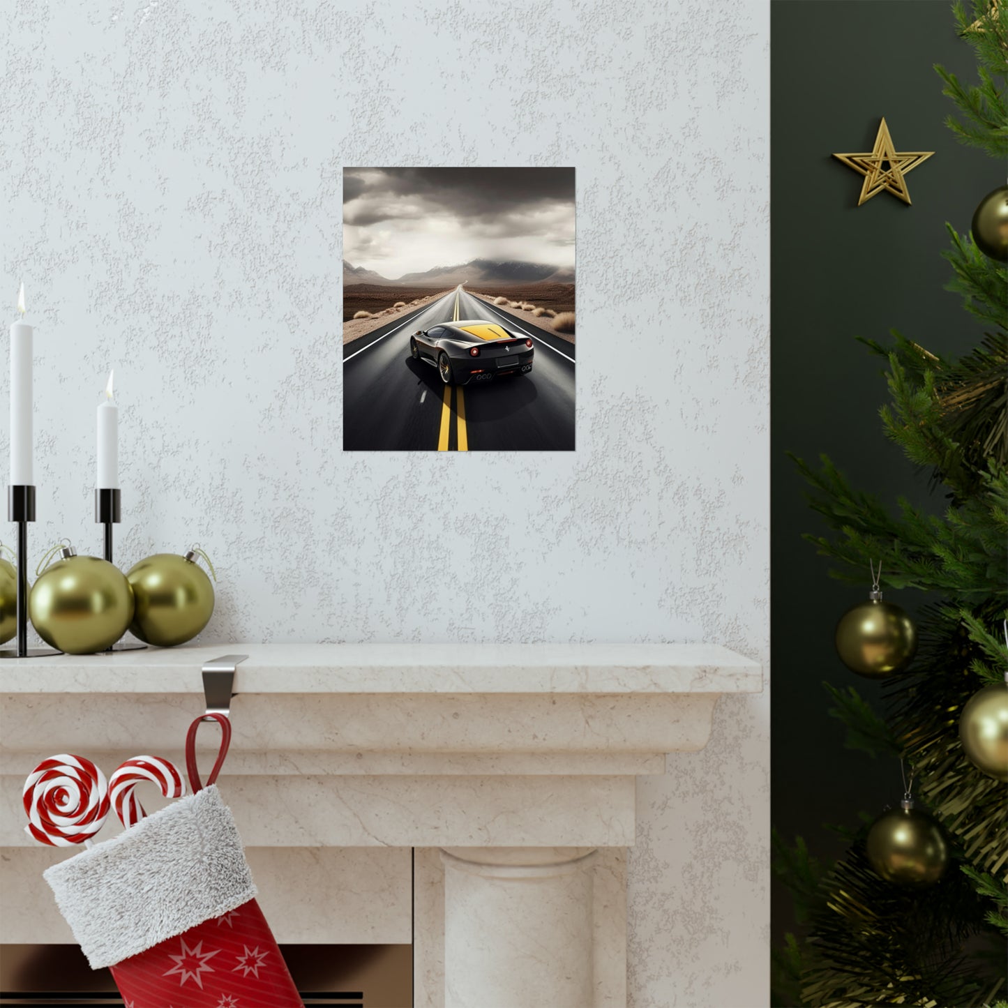 Premium Matte Vertical Posters Ferrari Road 4