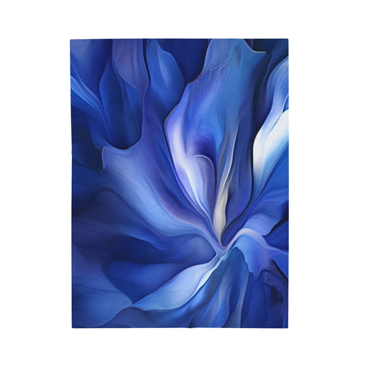 Velveteen Plush Blanket Abstract Blue Tulip 3