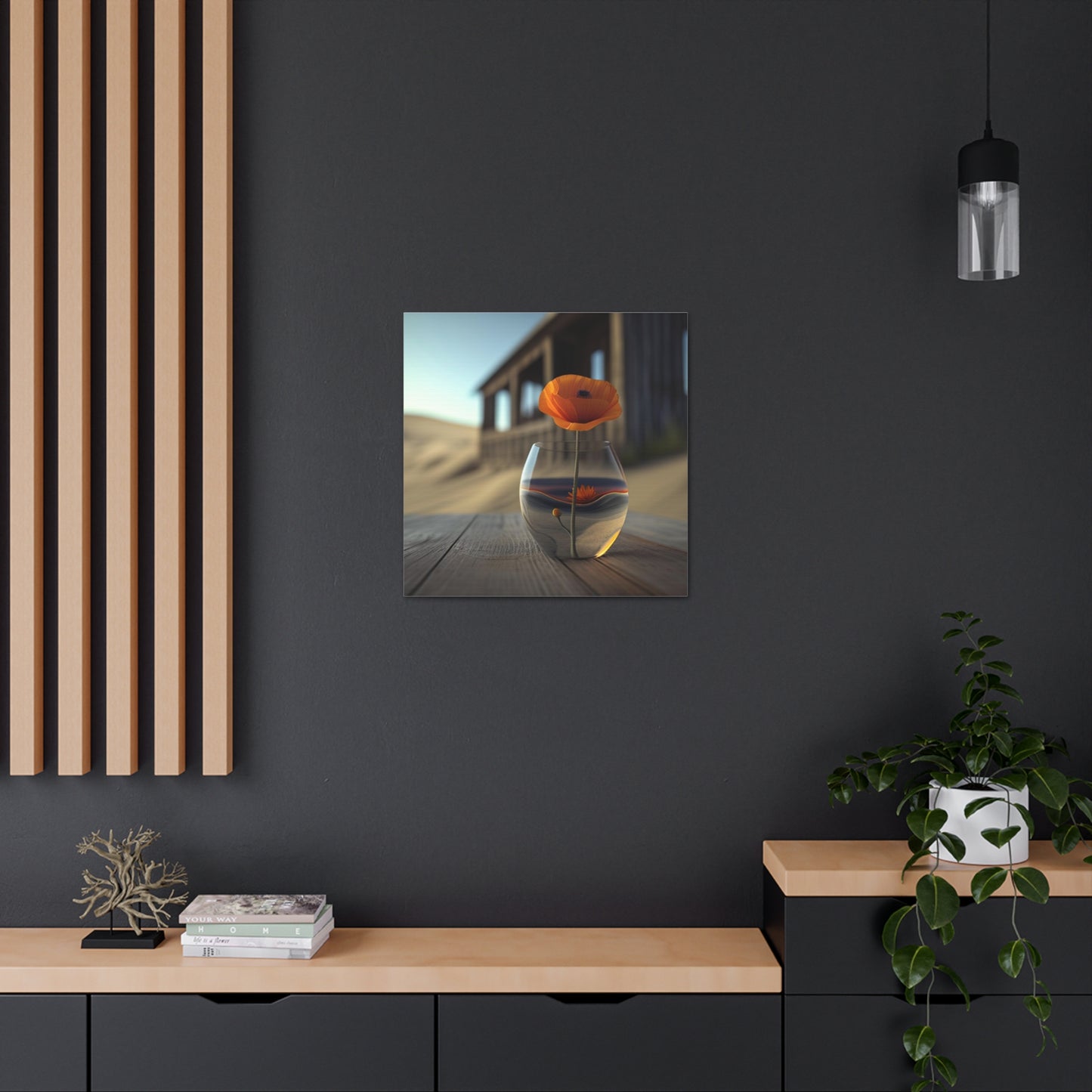 Canvas Gallery Wraps Poppy in a Glass Vase 4