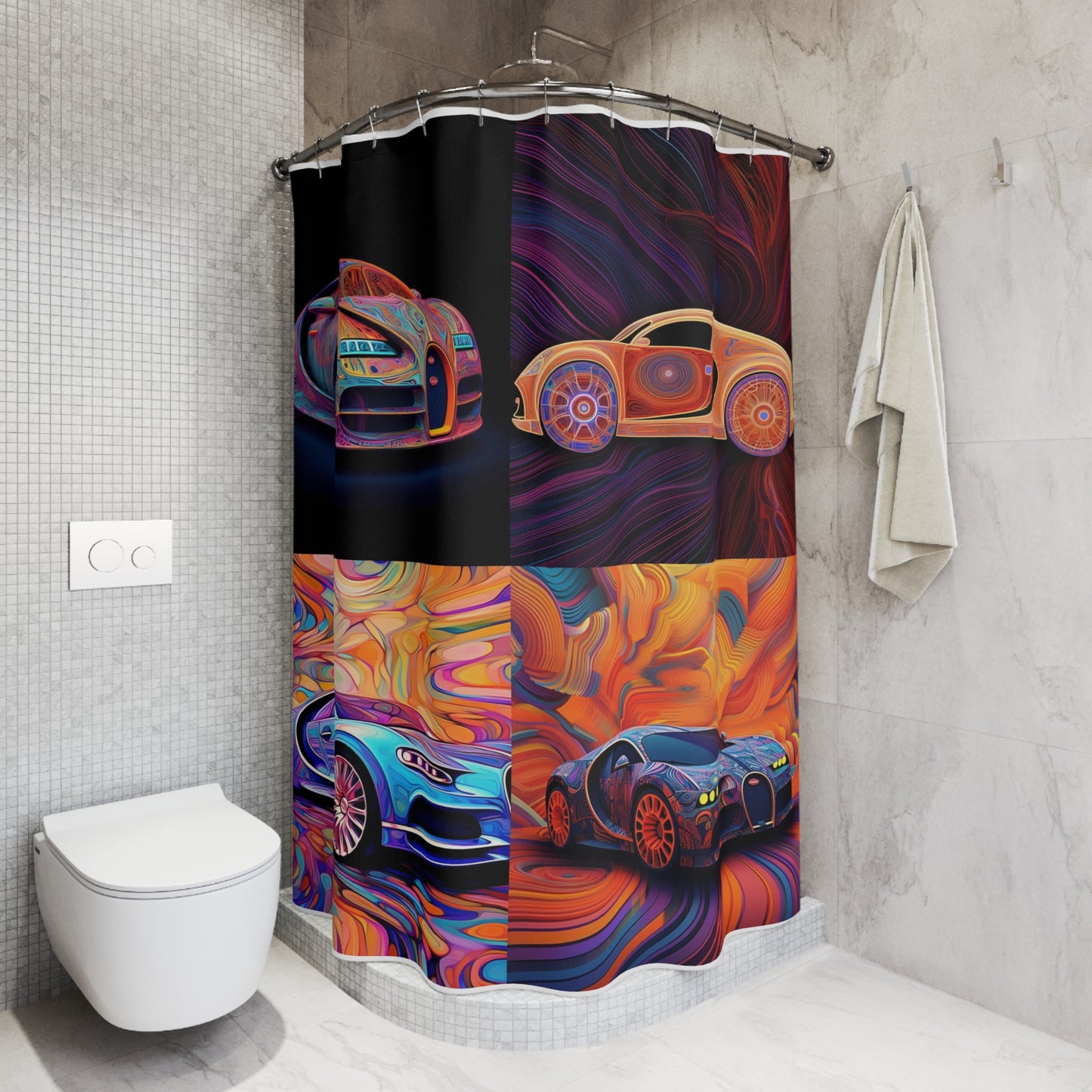 Polyester Shower Curtain Bugatti Abstract Concept 5