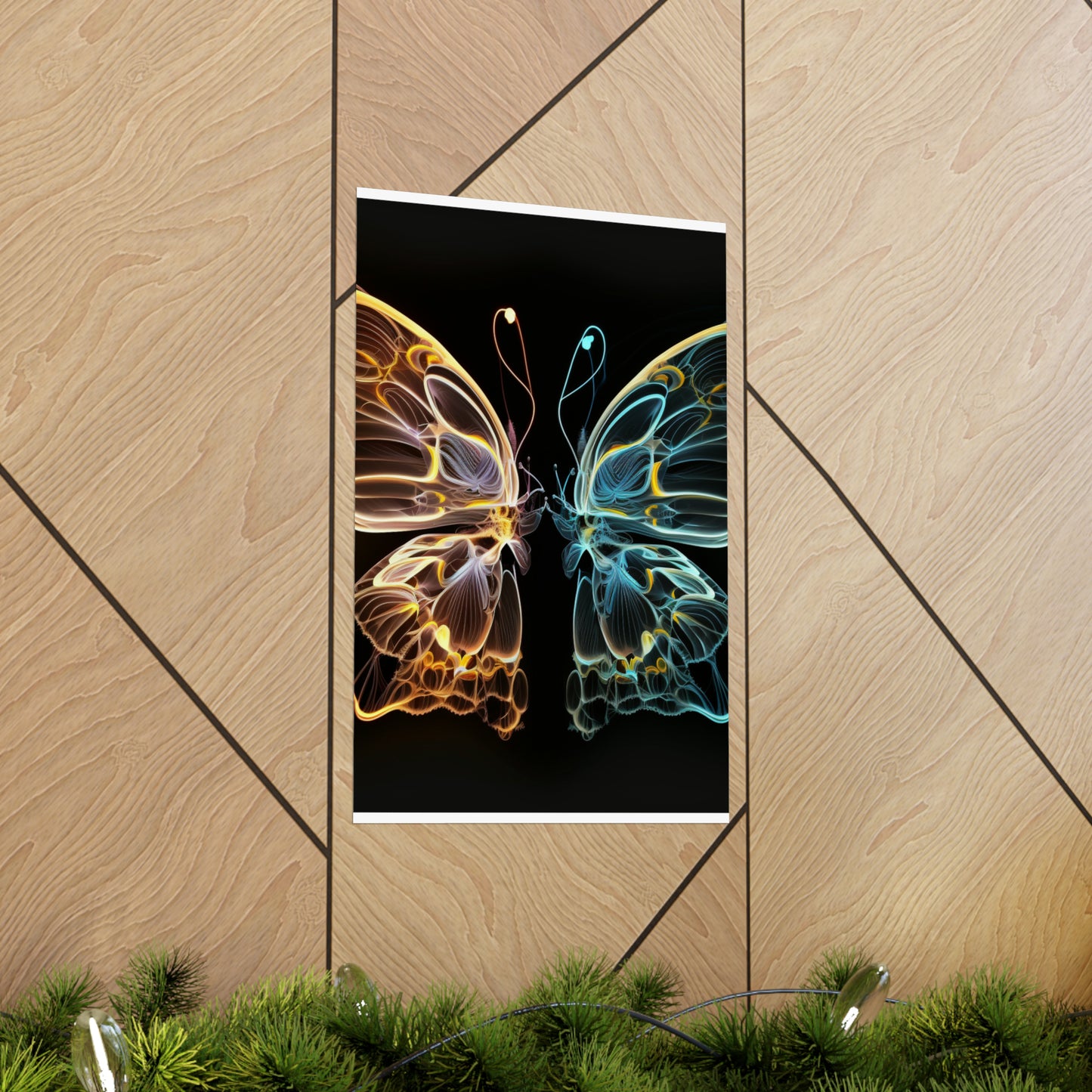 Premium Matte Vertical Posters Neon Glo Butterfly 3