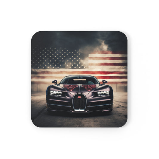 Corkwood Coaster Set American Flag Background Bugatti 2