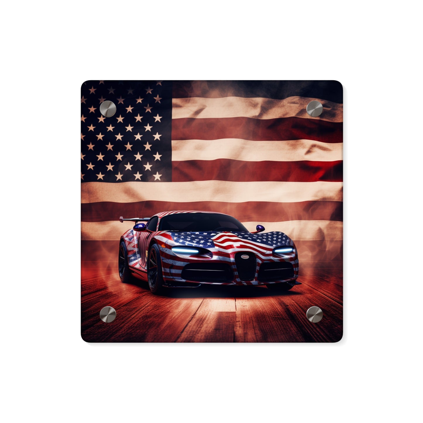 Acrylic Wall Art Panels Abstract American Flag Background Bugatti 2