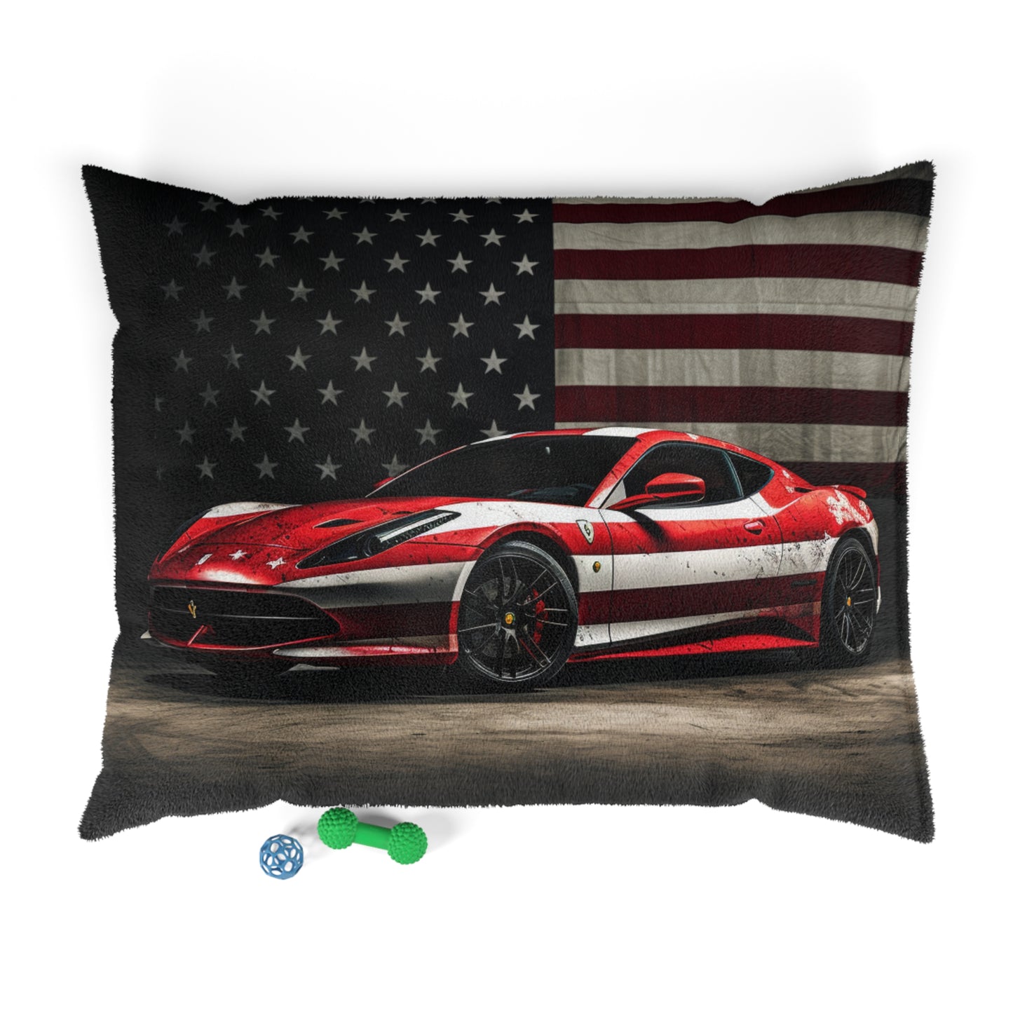 Pet Bed American Flag Background Ferrari 1