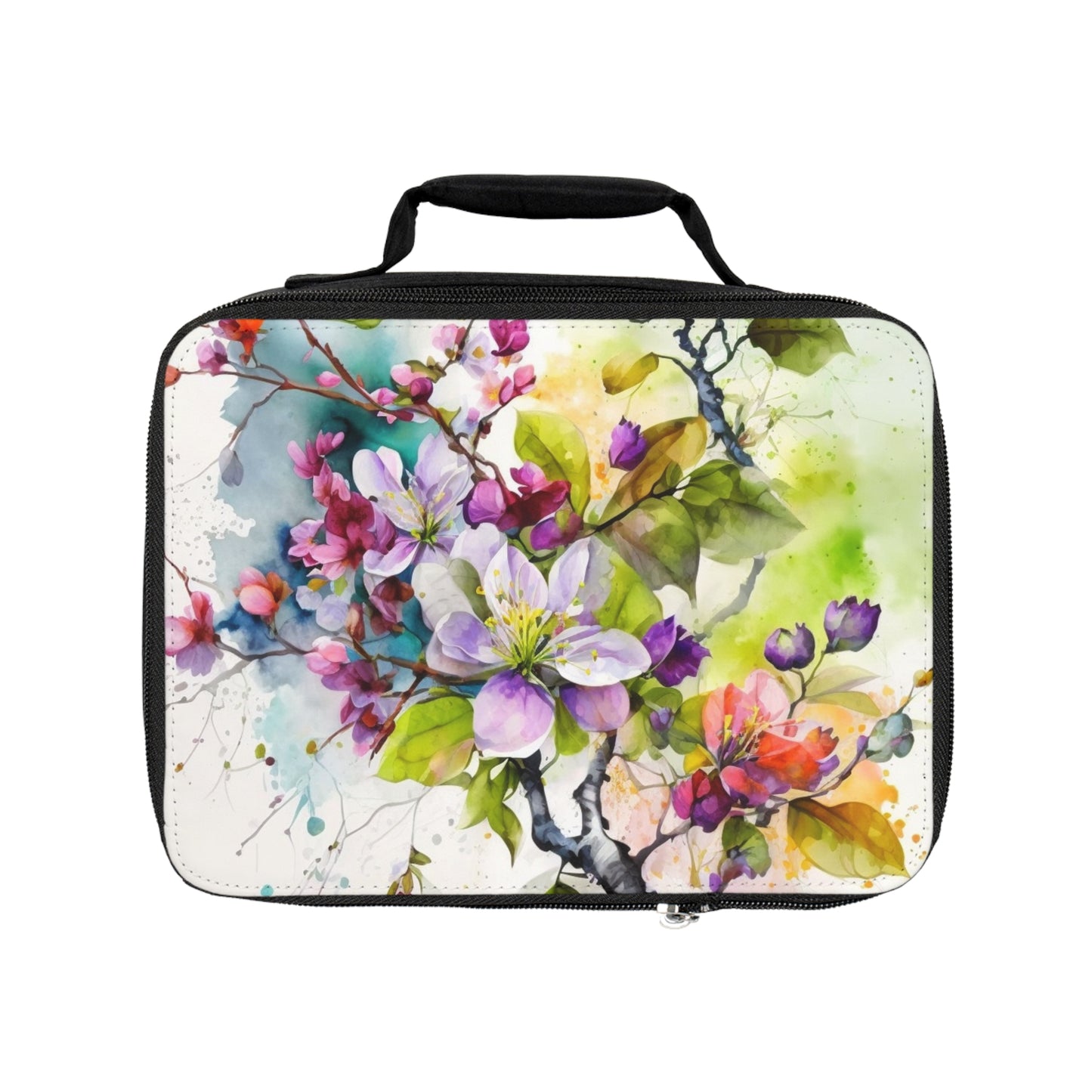 Lunch Bag Mother Nature Bright Spring Colors Realistic Watercolor 4