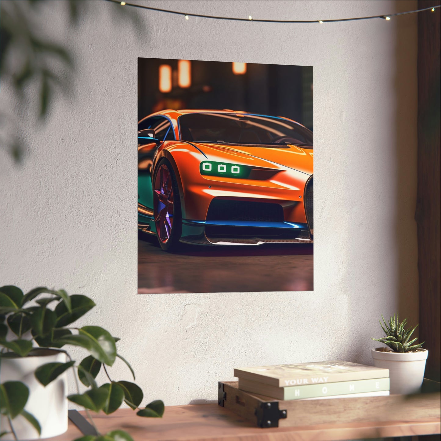 Premium Matte Vertical Posters Hyper Bugatti Neon Chiron 1