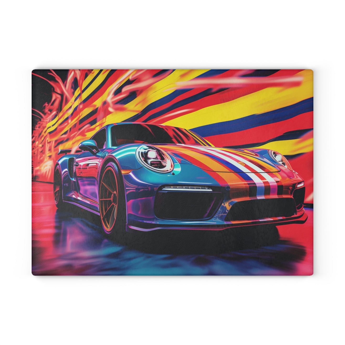 Glass Cutting Board Macro American Flag Porsche 2