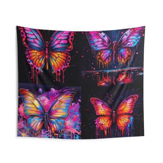 Indoor Wall Tapestries Pink Butterfly Flair 5