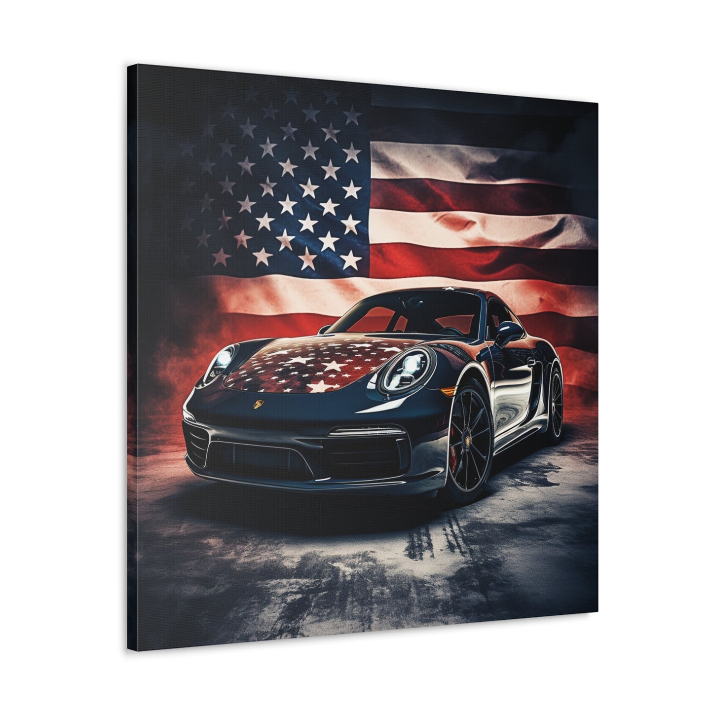 Canvas Gallery Wraps Abstract American Flag Background Porsche 2