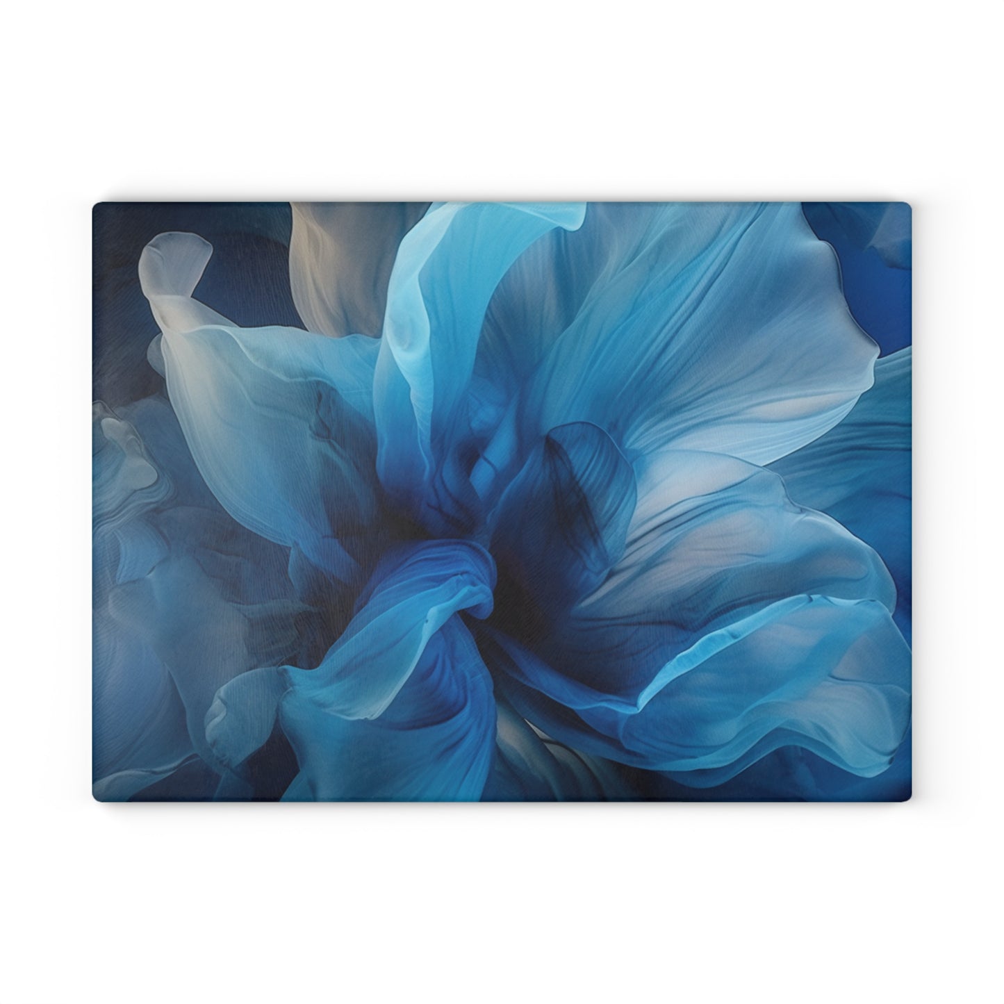 Glass Cutting Board Blue Tluip Abstract 2