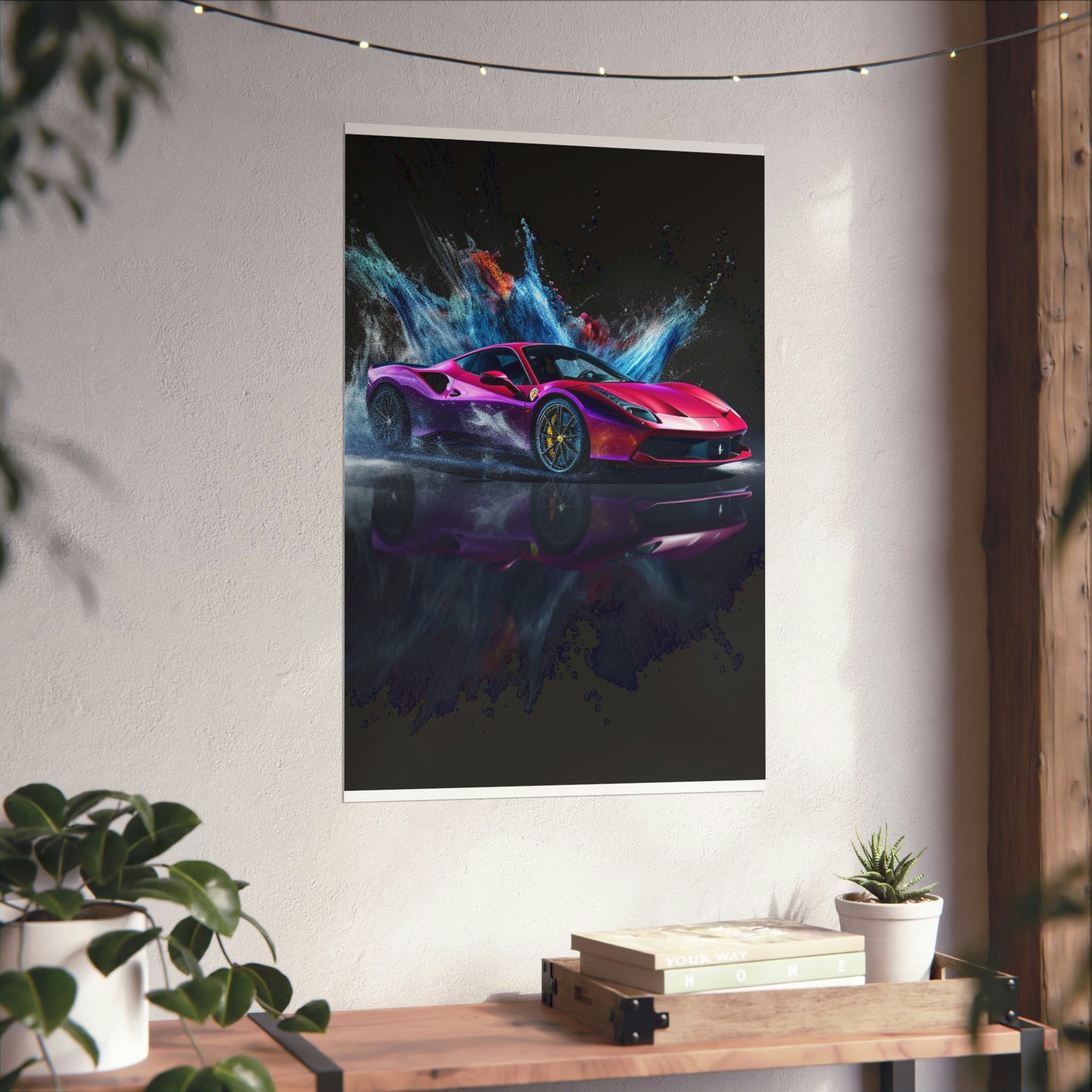 Premium Matte Vertical Posters Ferrari Water Splash 4