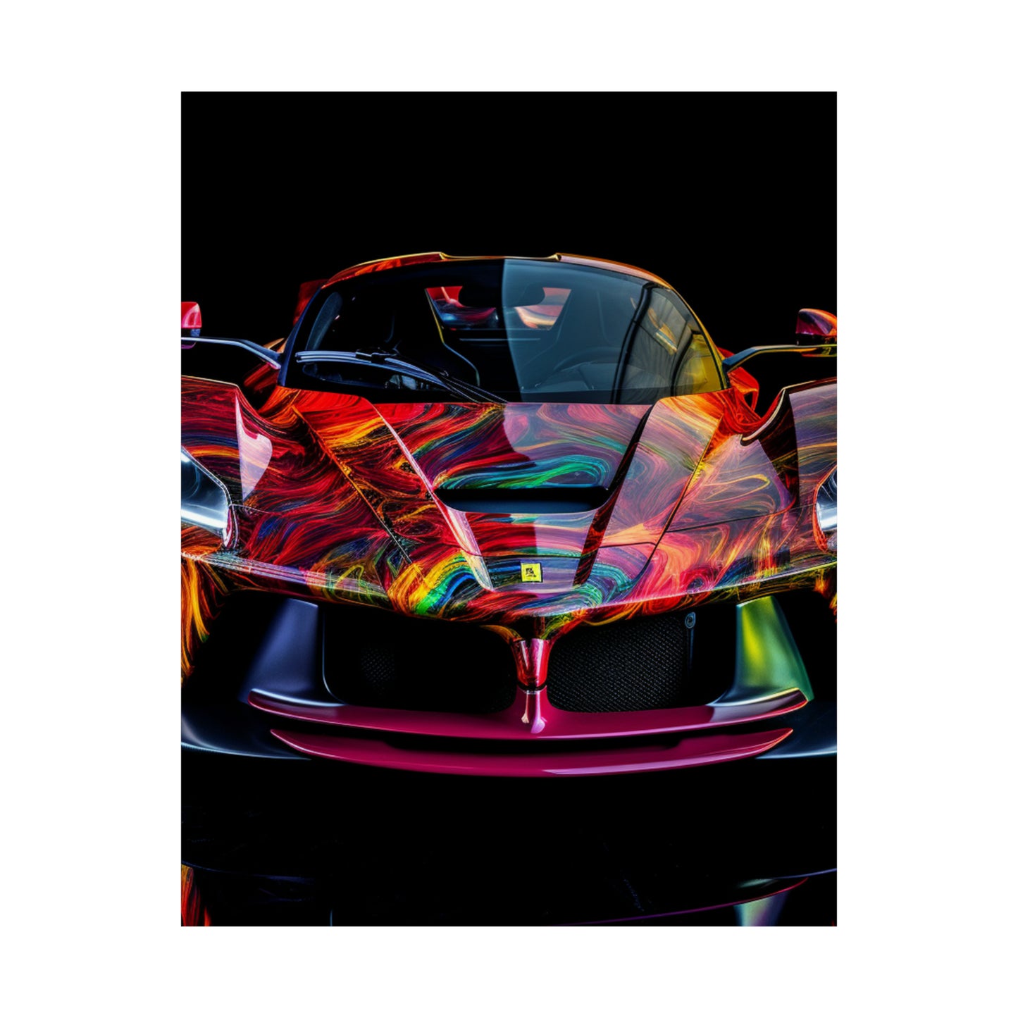 Premium Matte Vertical Posters Ferrari Neon 3