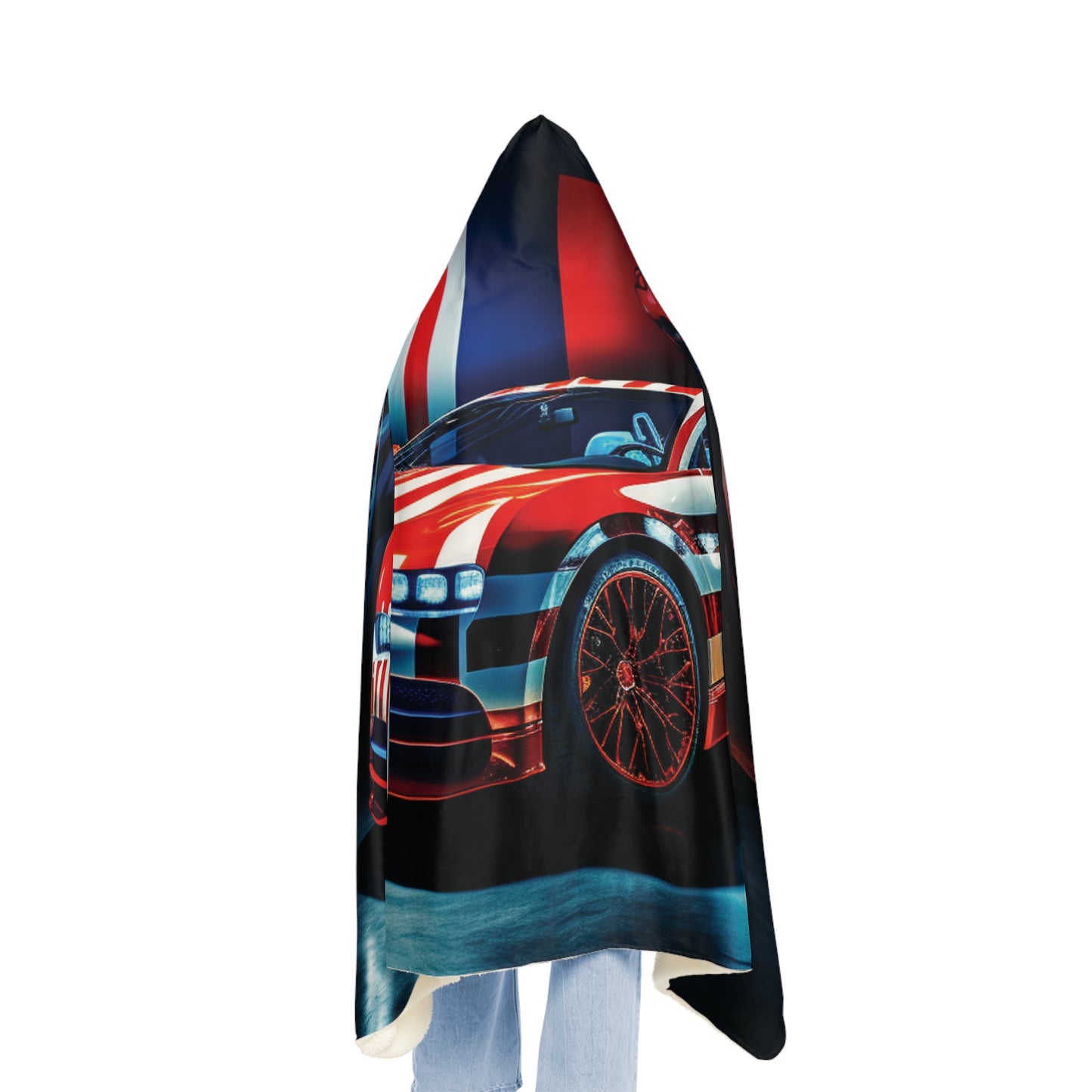 Snuggle Hooded Blanket Macro Bugatti American Flag 2