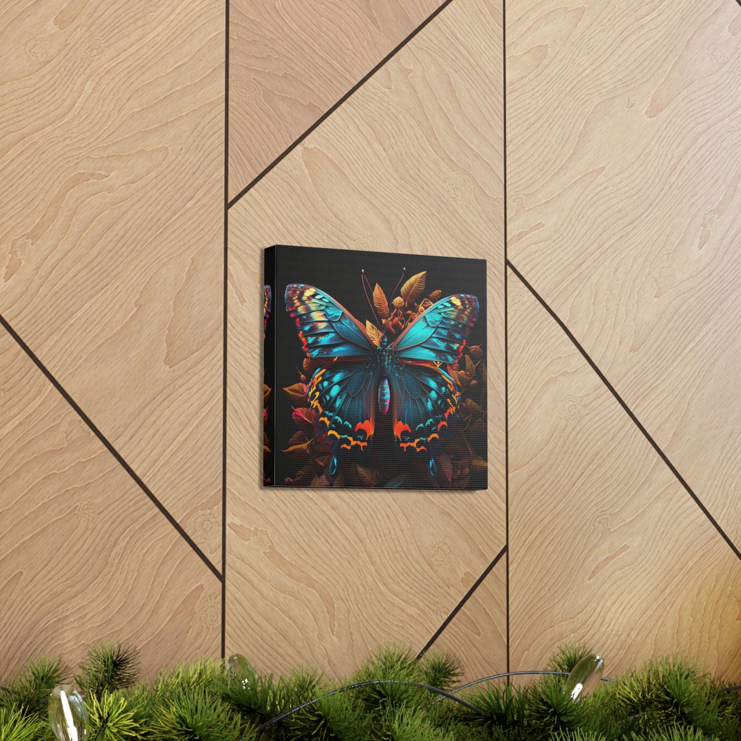 Canvas Gallery Wraps Hue Neon Butterfly 1