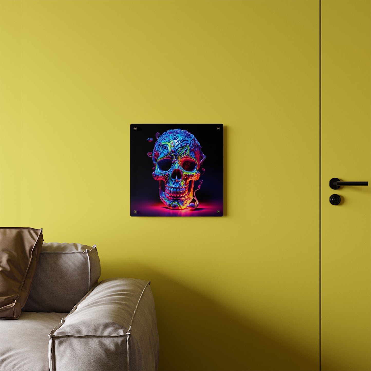 Acrylic Wall Art Panels Macro Skull Color 3