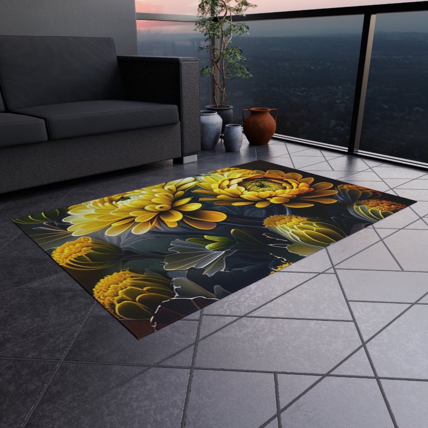 Outdoor Rug  Yellow Hermosas Flores Amarillas 4