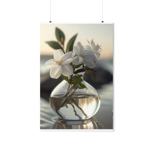 Premium Matte Vertical Posters Jasmine glass vase 1