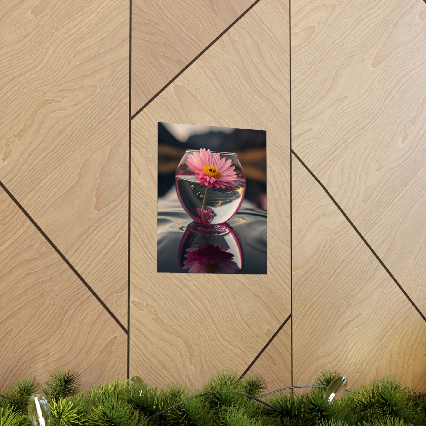 Premium Matte Vertical Posters Pink Daisy 1