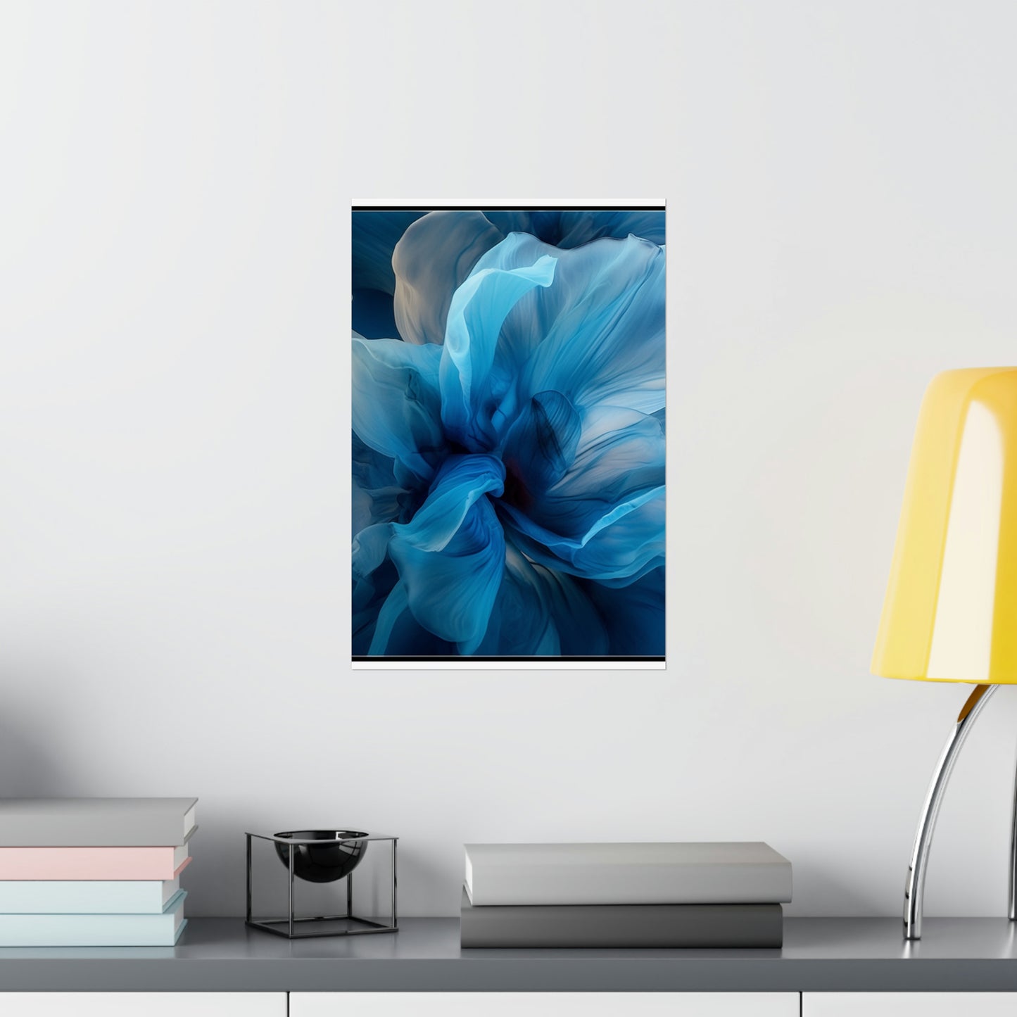 Premium Matte Vertical Posters Blue Tluip Abstract 2