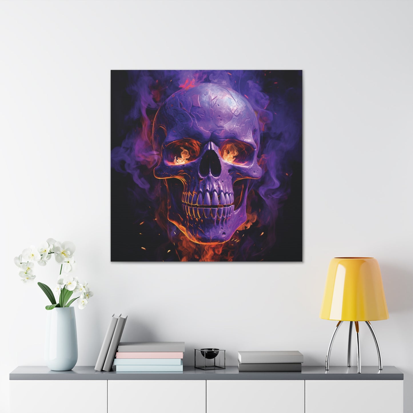 Canvas Gallery Wraps Skull Flames 1