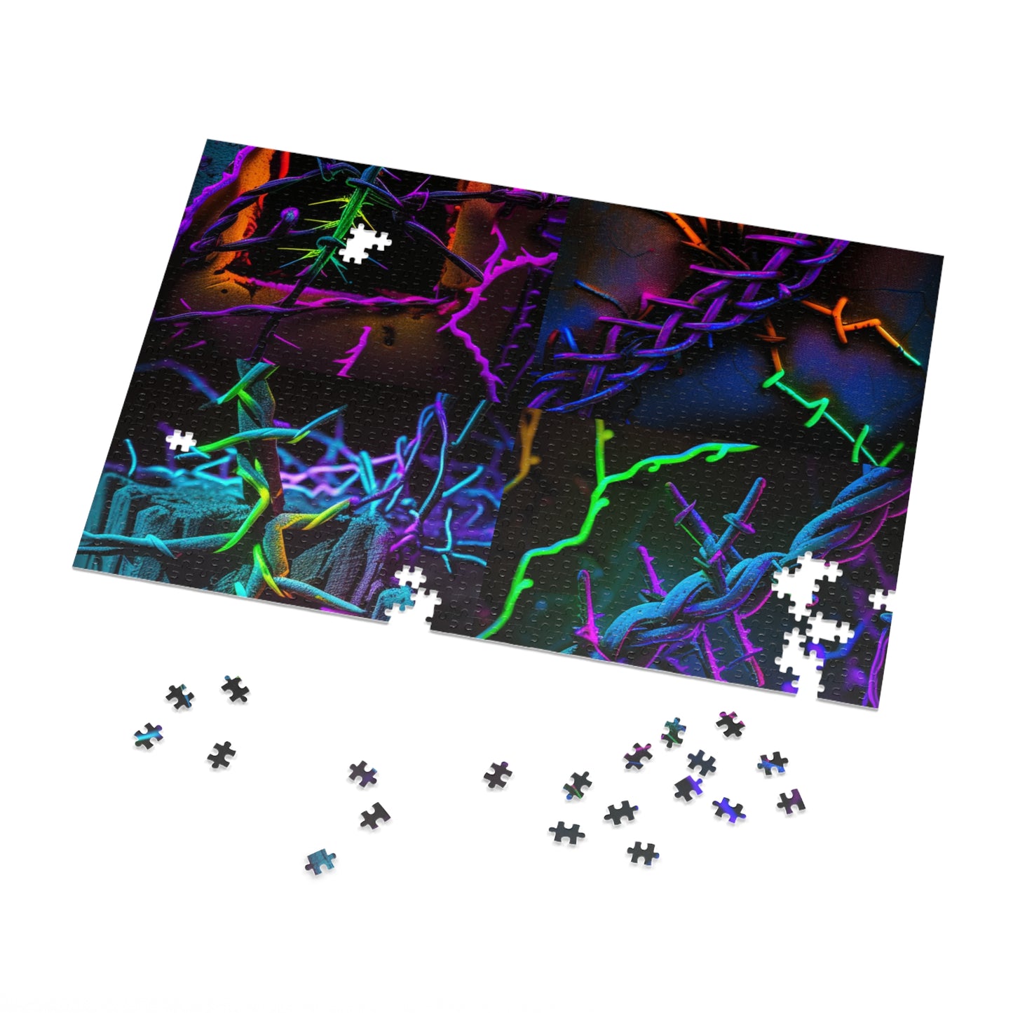 Jigsaw Puzzle (30, 110, 252, 500,1000-Piece) Macro Neon Barbs 5