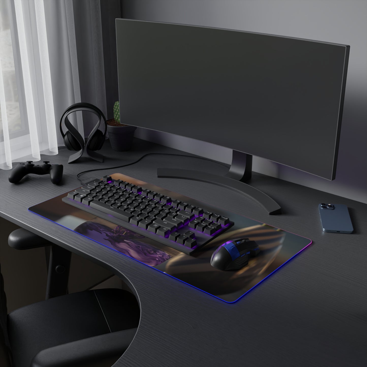 LED Gaming Mouse Pad Lavender in a vase 1