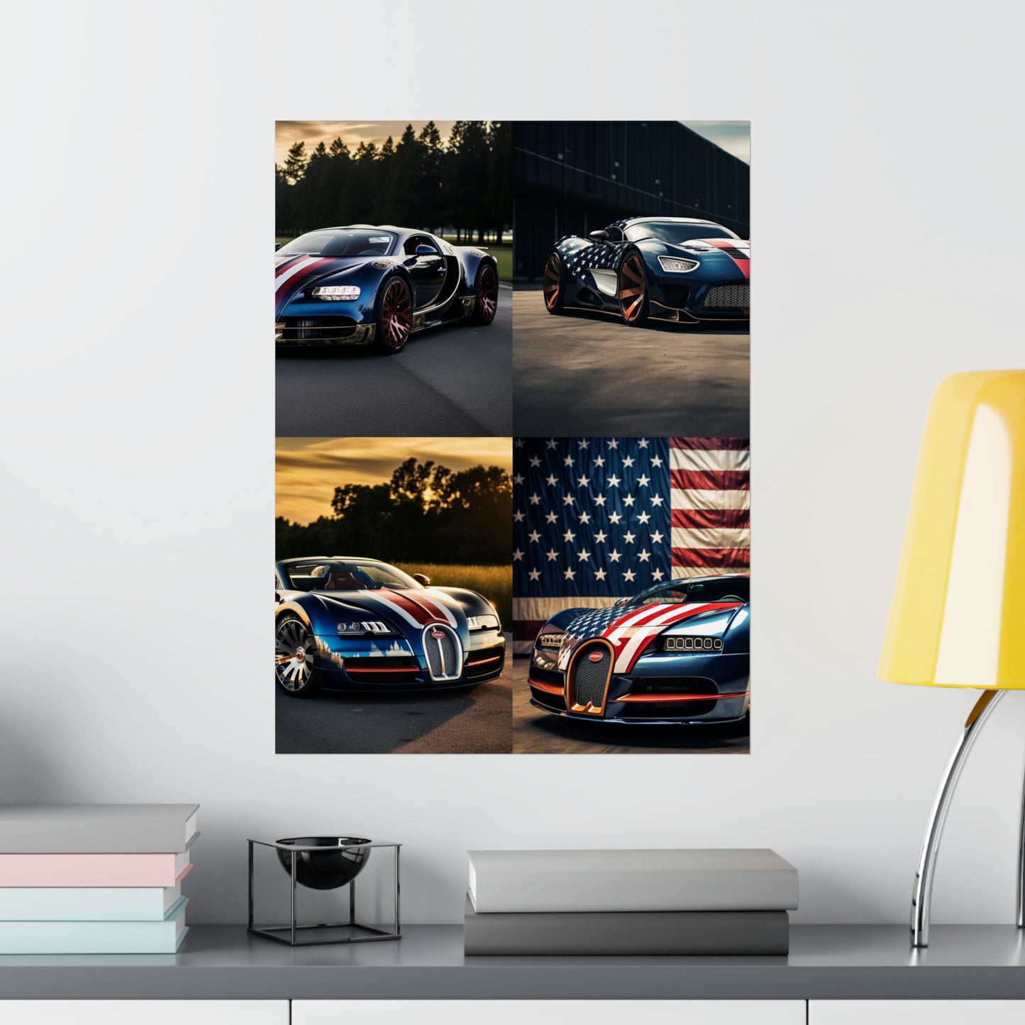 Premium Matte Vertical Posters Bugatti Flag American 5