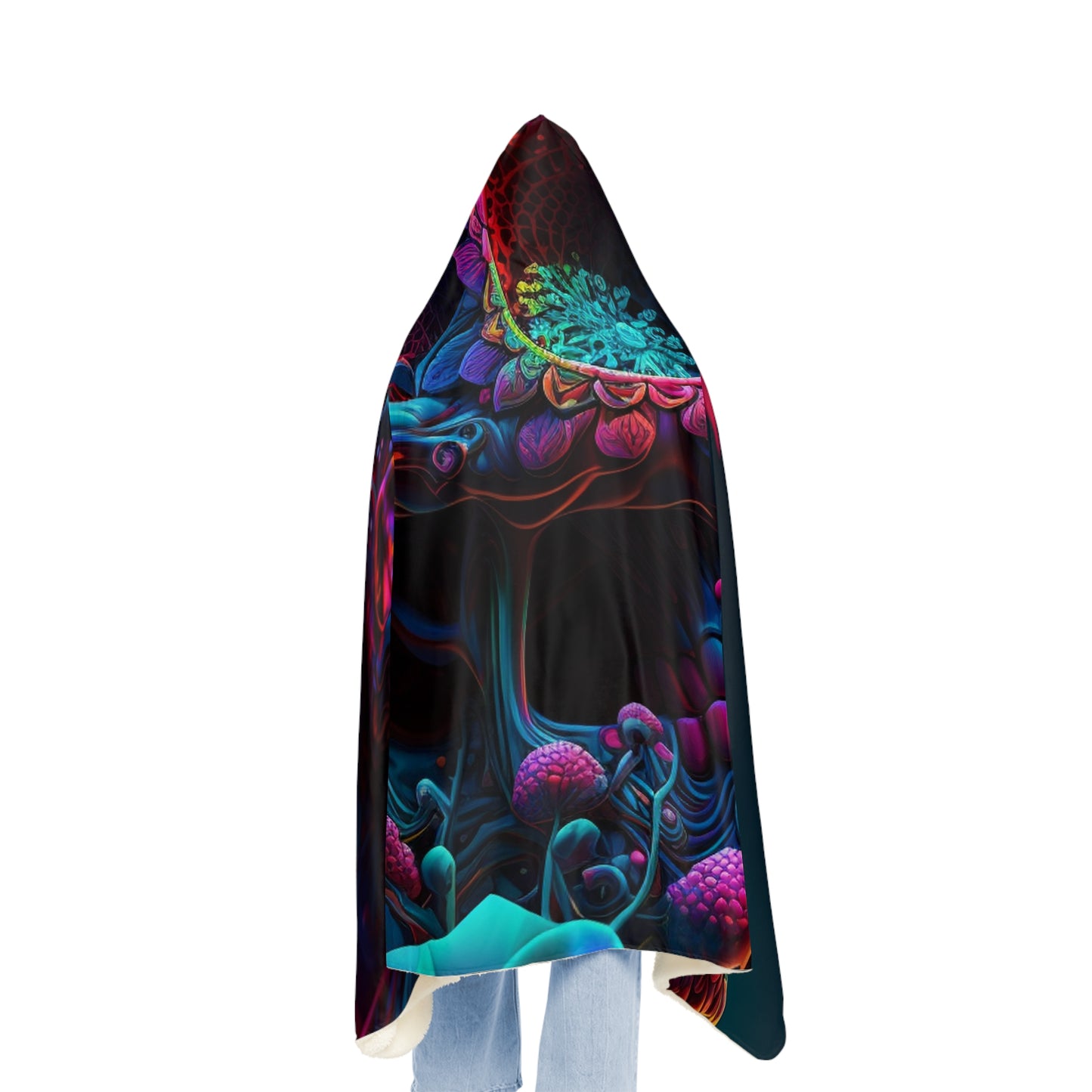 Snuggle Hooded Blanket Florescent Skull Death 3