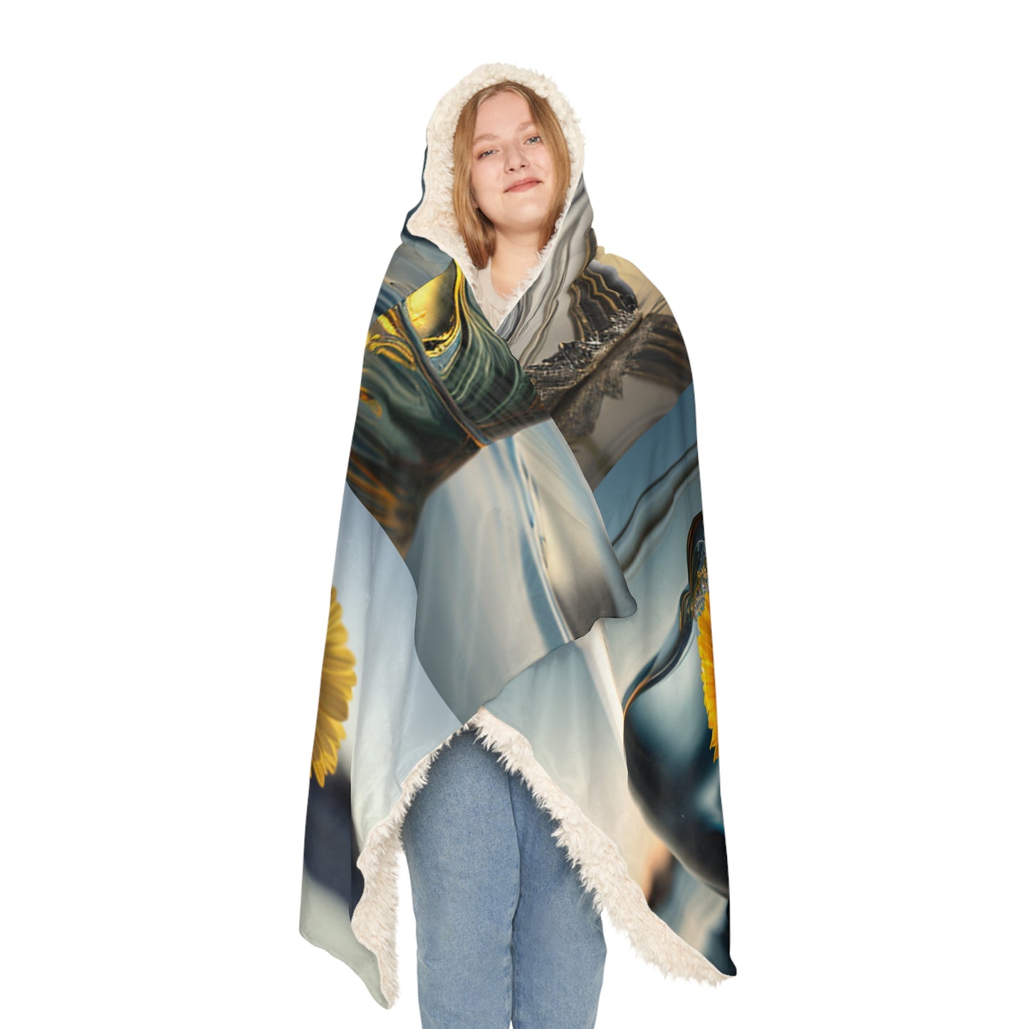 Snuggle Hooded Blanket yello Gerbera glass 5