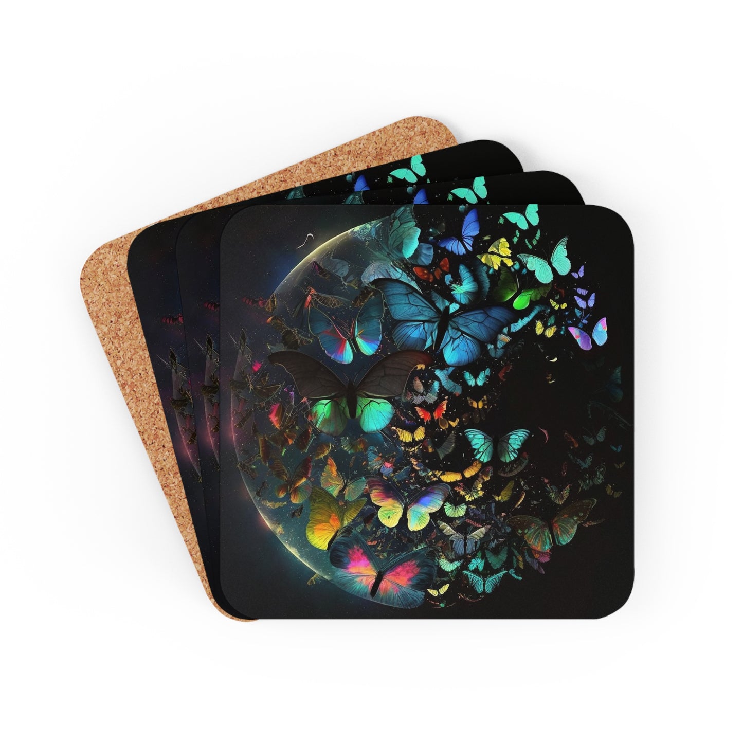 Corkwood Coaster Set Moon Butterfly 4