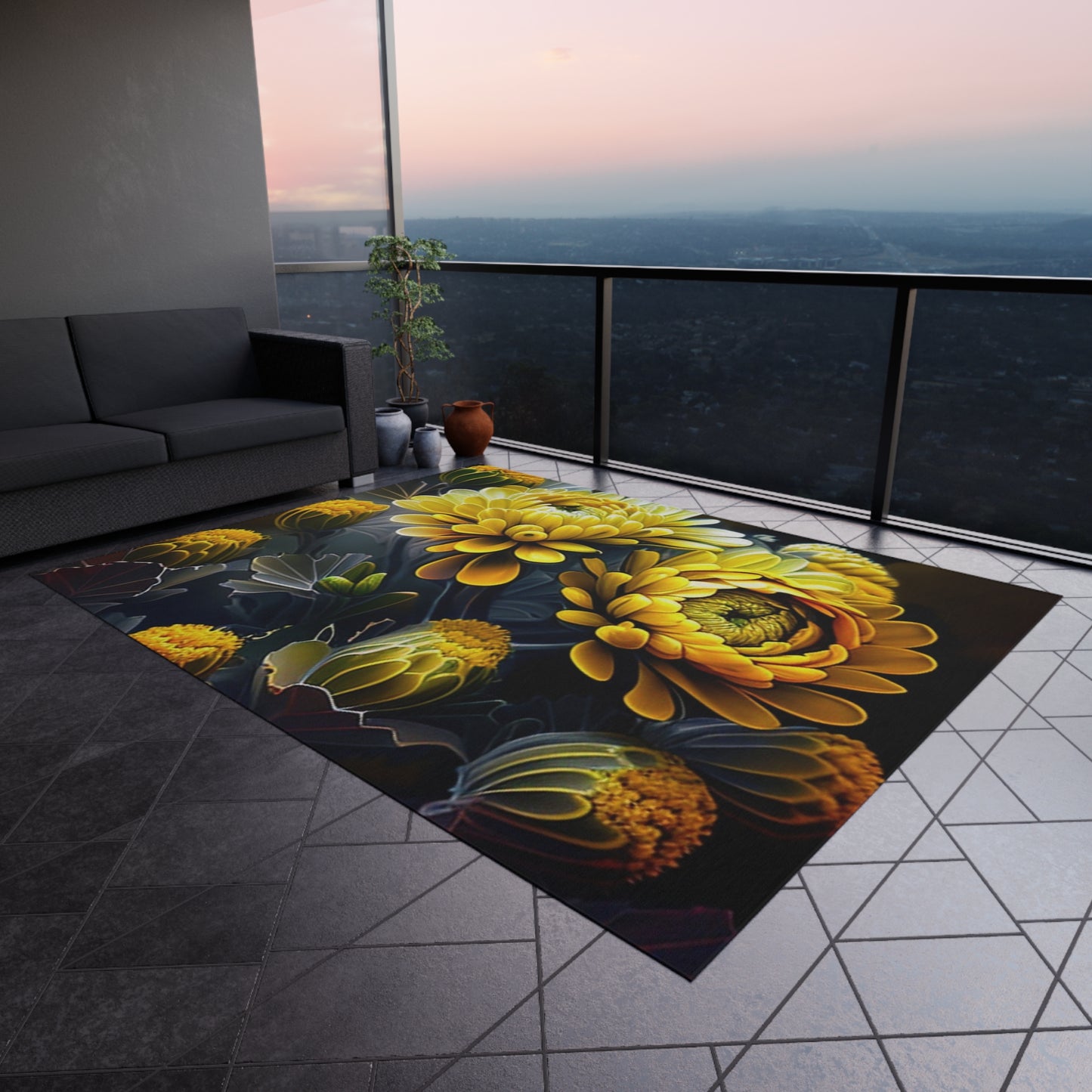 Outdoor Rug  Yellow Hermosas Flores Amarillas 4