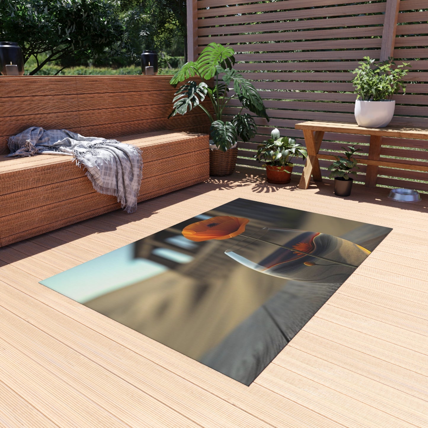 Outdoor Rug  Poppy in a Glass Vase 4