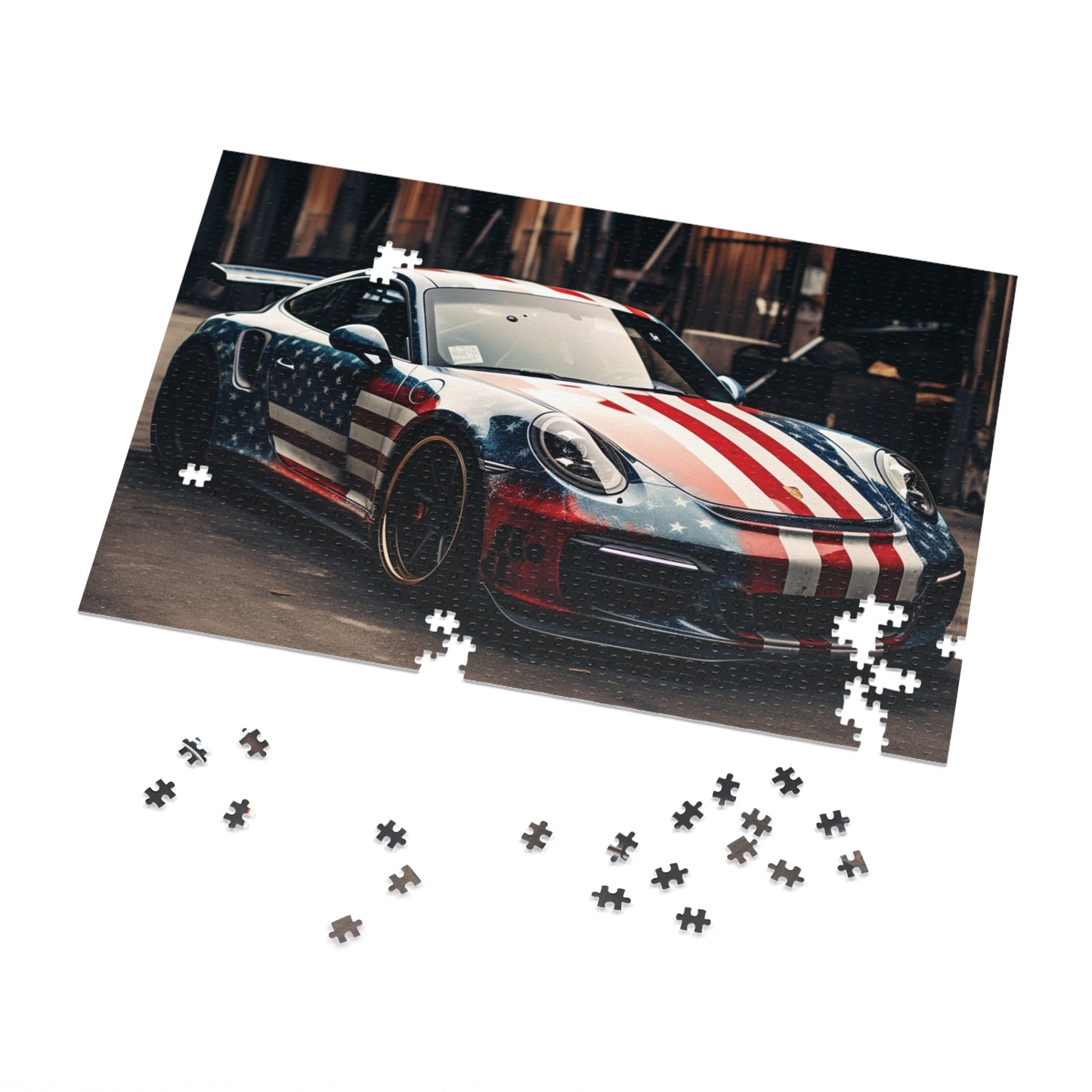 Jigsaw Puzzle (30, 110, 252, 500,1000-Piece) American Flag Porsche 3