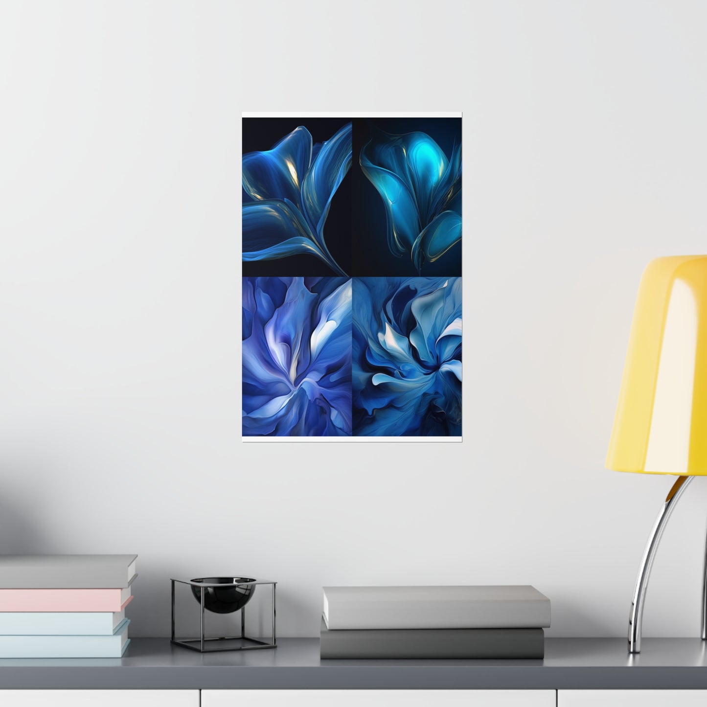 Premium Matte Vertical Posters Abstract Blue Tulip 5