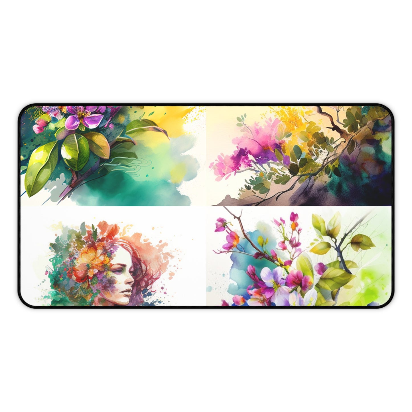 Desk Mat Mother Nature Bright Spring Colors Realistic Watercolor 5