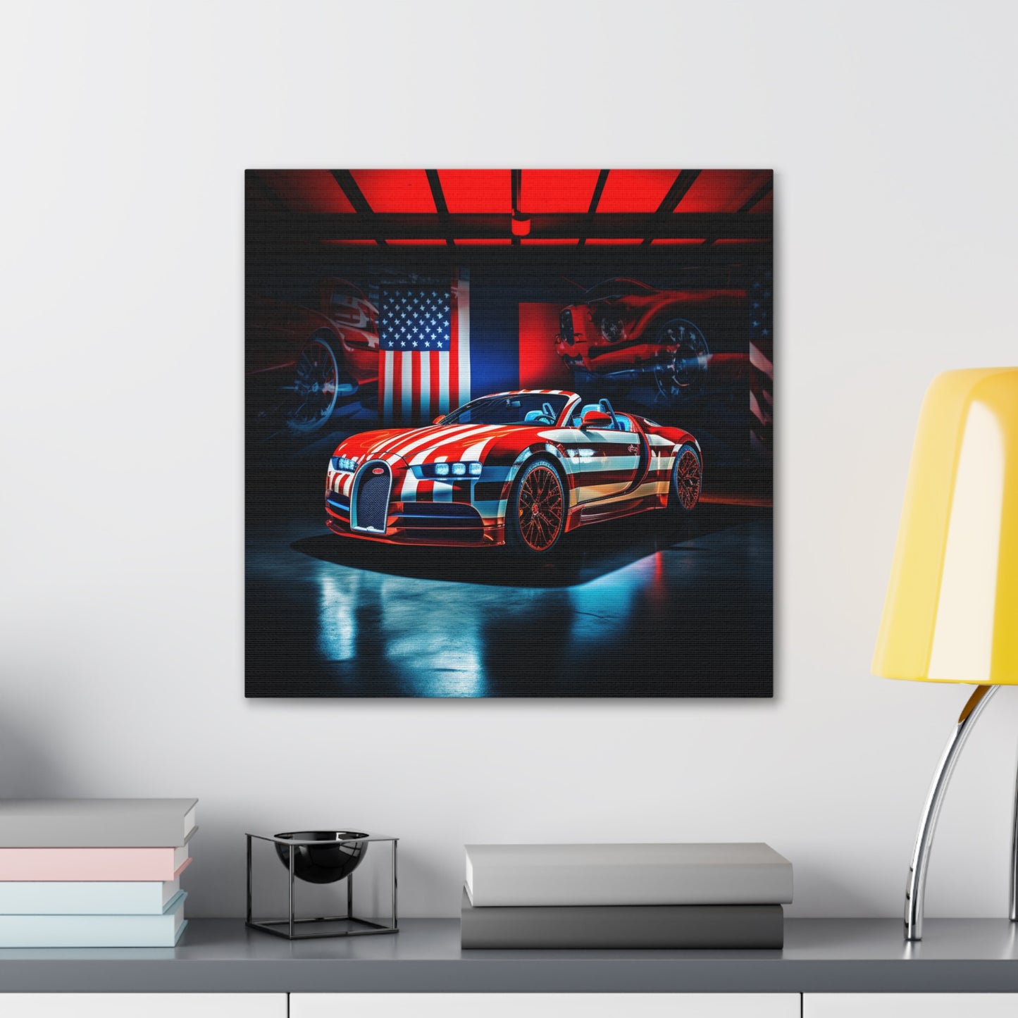 Canvas Gallery Wraps Macro Bugatti American Flag 2