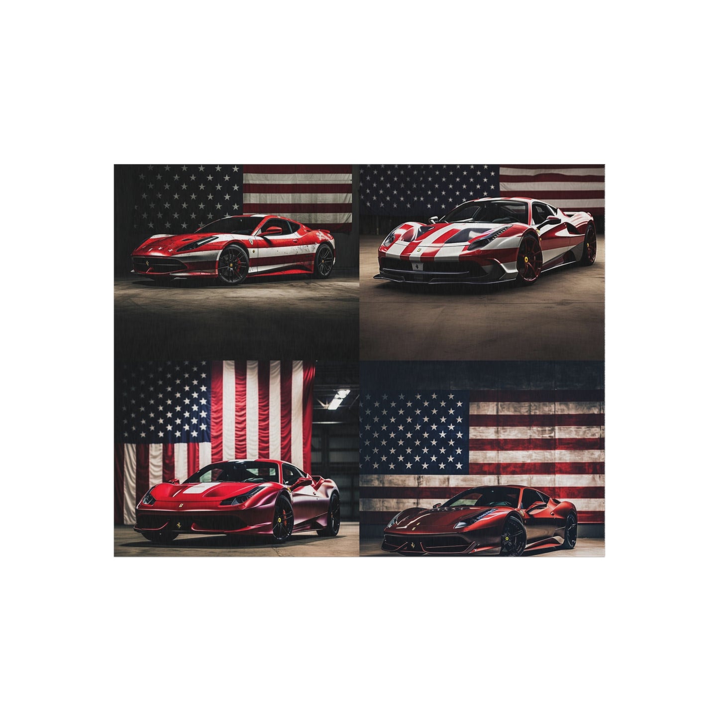 Outdoor Rug  American Flag Background Ferrari 5