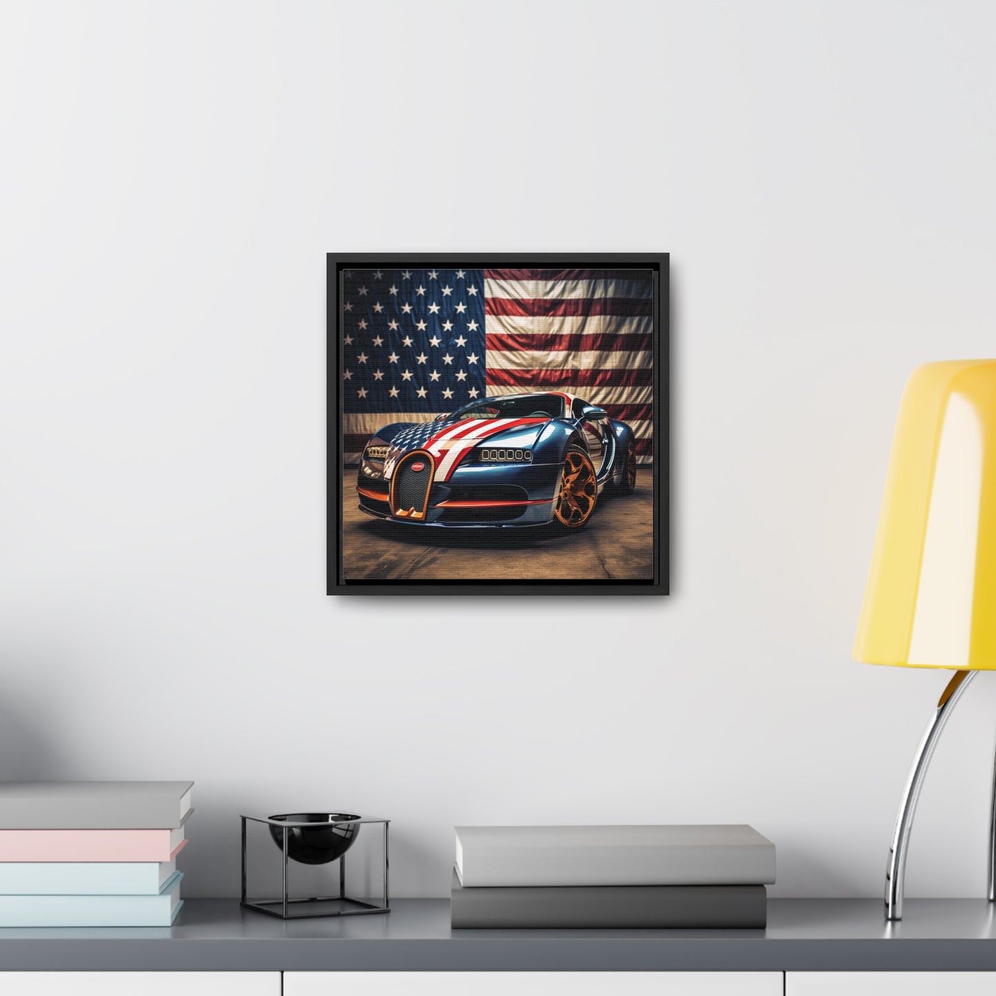 Gallery Canvas Wraps, Square Frame Bugatti Flag American 4